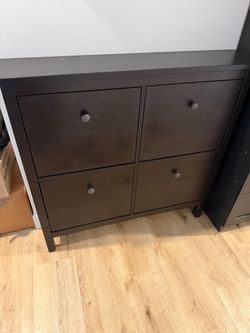 IKEA HEMNES  Dark Brown 4-Door Shoe Cabinet
