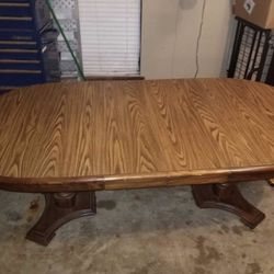 Vintage Oval Wood Dining Table