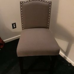 Rustic Style Upholstered Bar Stool Nailhead Trimmed - 1 Chair