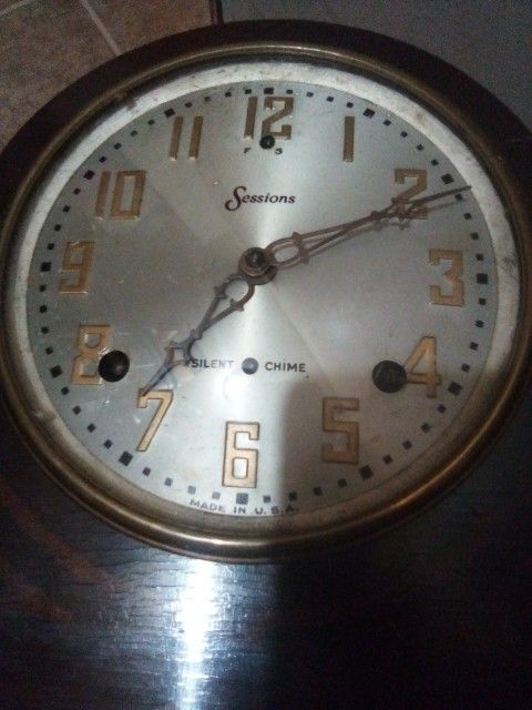 Sessions Antique Mantle Clock Silent Charms Eight Charms