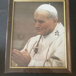 8x10 framed Print Pope John Paul II New in Plastic