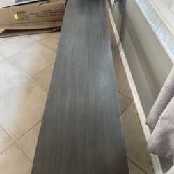 Gray wood bench