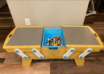 Lego Building Bricks Wooden Table