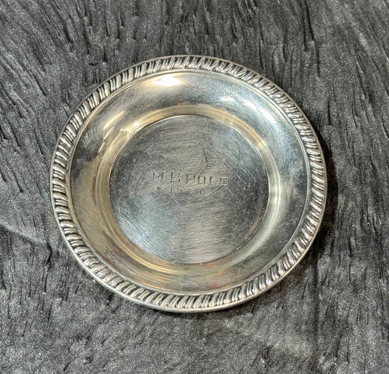 Antique Vintage Hand Made Sterling Silver 925 Plate MBPOLP Tray