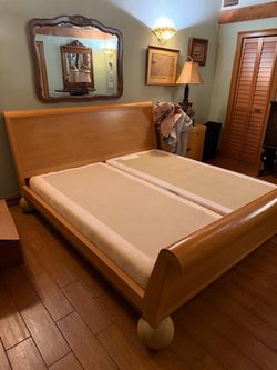 King Size Wood Sleigh Bed Frame