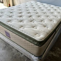 Queen Organic Elite Superior Hybrid Cool Gel Memory Foam Pillow Top 14inch Mattress!