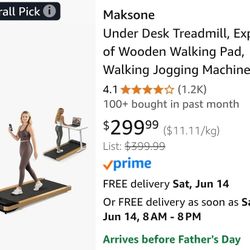 Maksone Under Desk Treadmill, Expert of Wooden Walking Pad, Walking Jogging Machine with Remote Control
