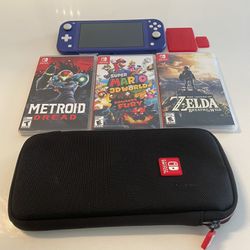 (new) NINTENDO SWITCH + 3 Games + Travel Case 