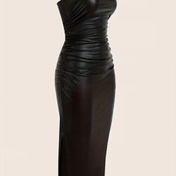 Black Tube top Sexy Latex Dress Large 