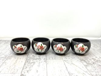 Set of 4 Japanese Ceramic Coffee Tea Cups