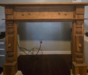 Fireplace mantle (HAND CARVED) Never been used