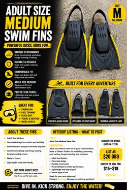 Adult Swim Fins – Size Medium