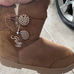 Womens Button Button Fur Winter Snow Rain Boots