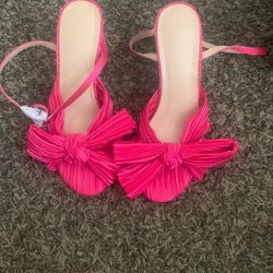 pink  bow heels