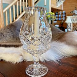 GORHAM Vintage Lead Crystal KING EDWARD Hurricane Lamp Base 8"