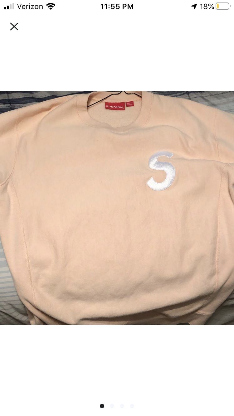 Supreme s logo crewneck peach