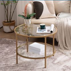 Gold Glass Coffee Table