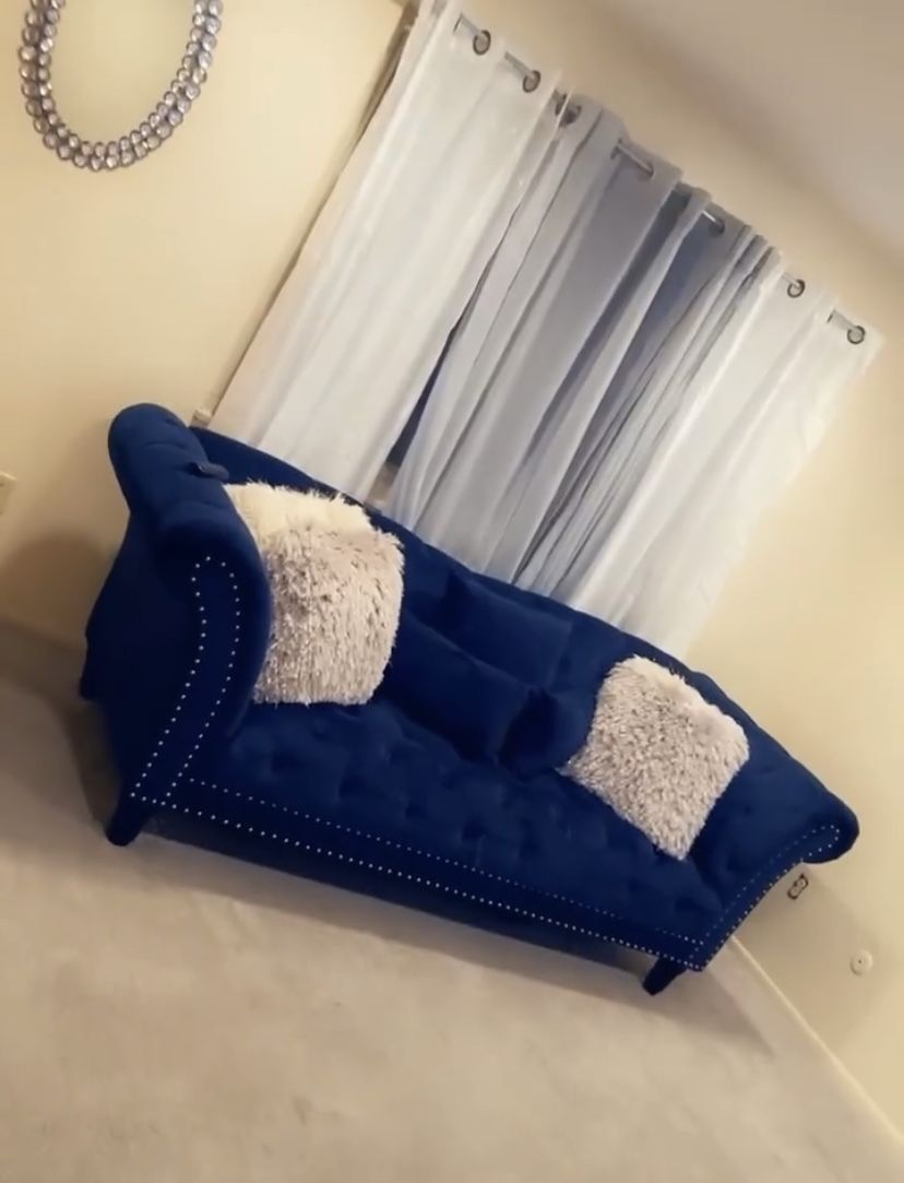 2 piece blue furniture set