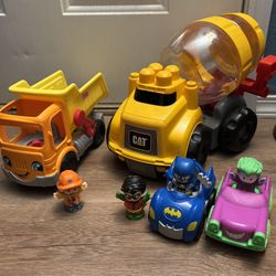 Little People- Batman & Joker Cars & Dump Truck