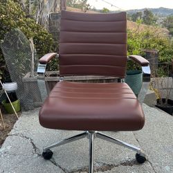 Leather MCM Office Desk Computer Chair Tilt back 