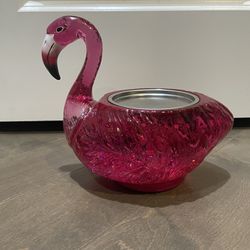 Large bath & body works flamingo candle holder