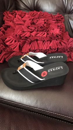 Polo Ralph women's JANE THONG wedge flip flop 10