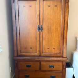 Vintage Armoire Beautiful Solid Wood
