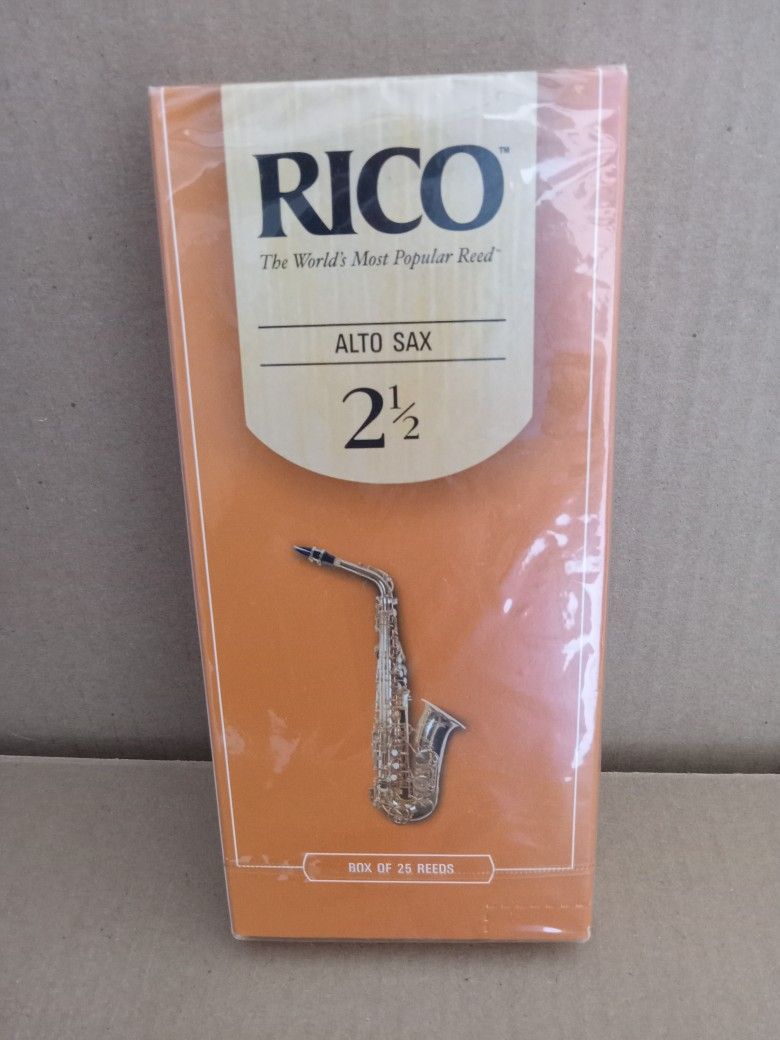 New Box Of Rico Brand Alto Sax Reeds 25 ea.