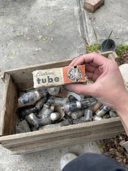 Old tube Lights + Crate