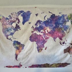 World Map Tapestry 