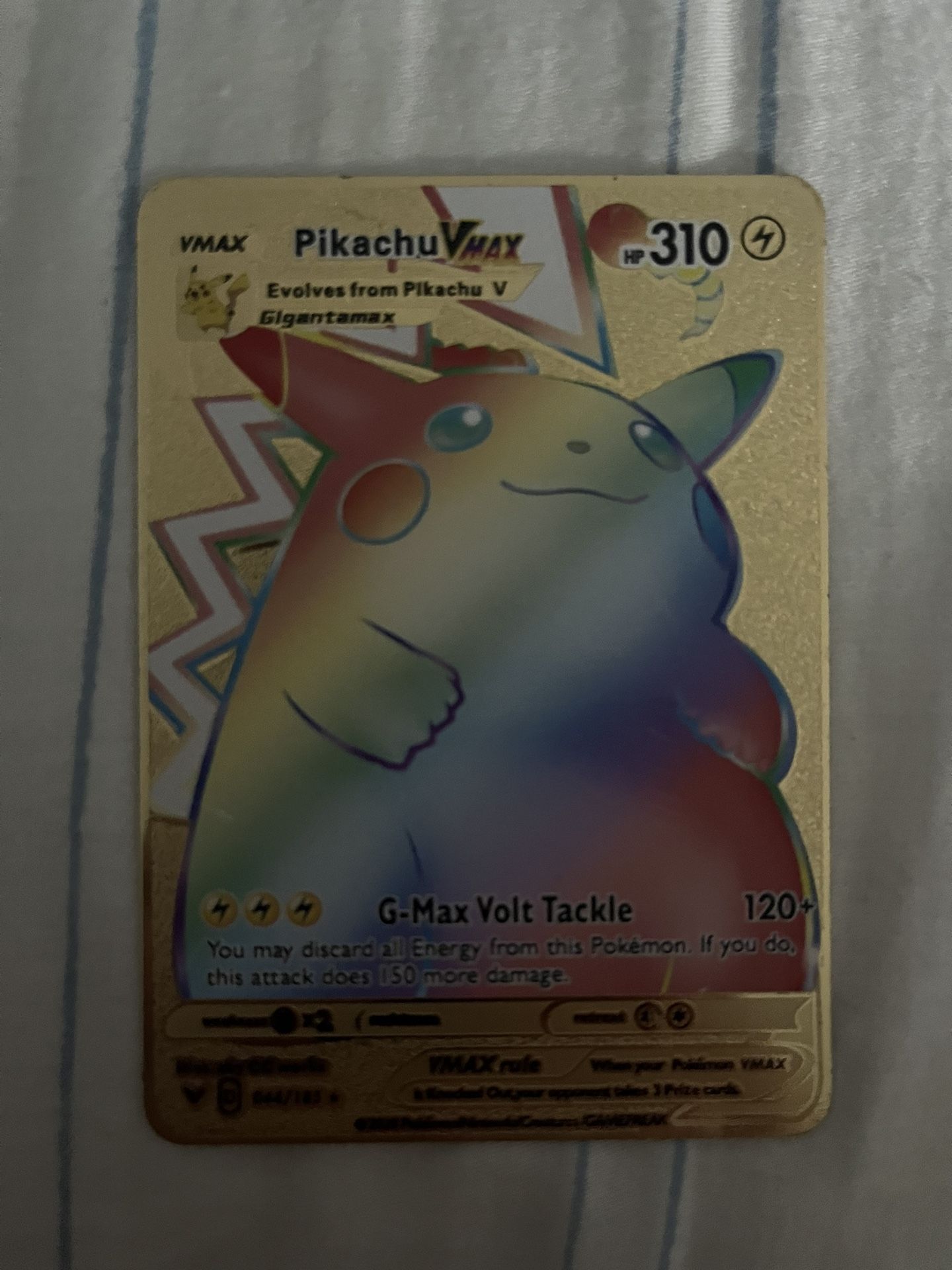 GOLD PLATED PIKACHU VMAX POKEMON CARD