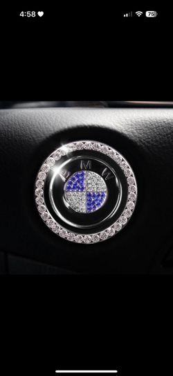BMW Start Button | Bling Car Décor | Crystal Rhinestone Car Bling Ring | Emblem Sticker