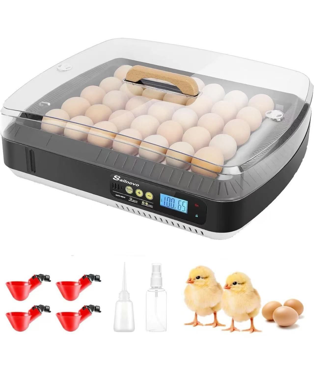 Sailnovo Egg Incubators for Hatching 35-56 Egg Incubator w/Automatic Egg Turning