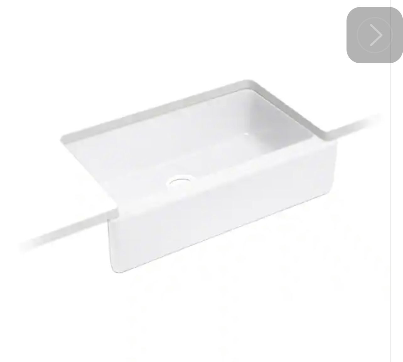 Elmbrook Cast Iron 33 in. Single Bowl Farmhouse Apron Front Kitchen Sink in White by KOHLER
