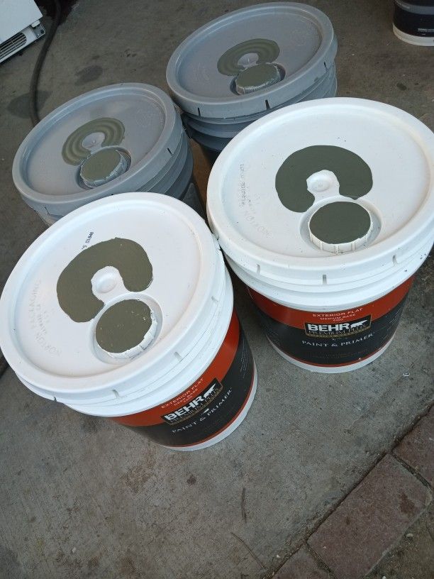 Pinturas Behr Para Exterior Dela Casa Color Verde Gris oso $100 Cada Una