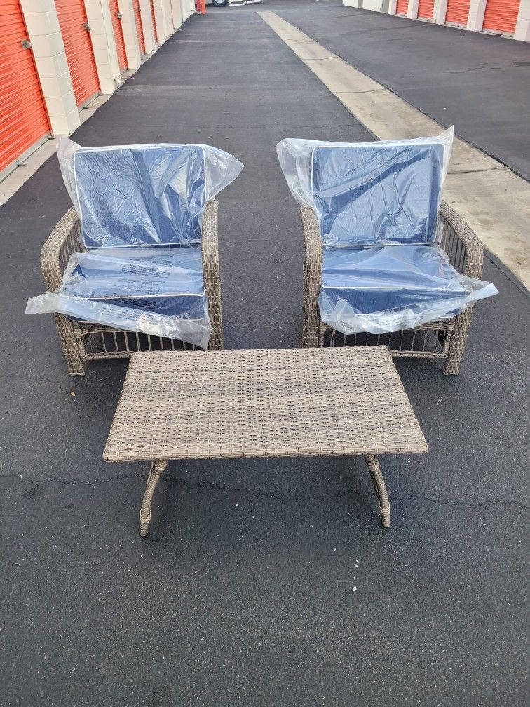 Patio Chairs (2) With Table