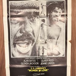 Original 1969 WOMEN IN LOVE Movie Poster 27x41 One Sheet Ken Russell Alan Bates”