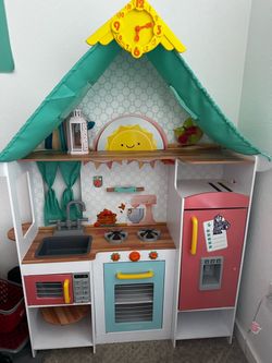 Kids Wooden Play Kitchen Set