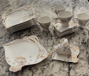 6 Coffee Cup and  saucer set + 6 Dish 