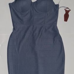 Women’s Size Large Blue Midi Corset Dress