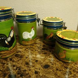 BRAND NEW ROOSTER COLLECTION CANNISTERS 