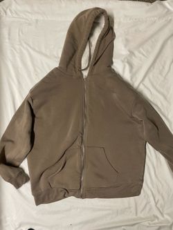 Sherpa-Lined Zip-Up Hoodies Brown and Pink XL