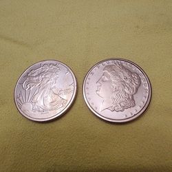 Walking Liberty And Morgan 99.9% 1 one Ounce Copper 