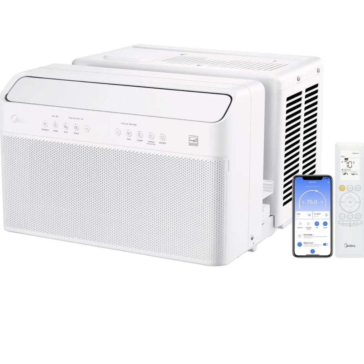 18-47 Midea 12,000 BTU U-Shaped Smart Inverter Window Air Conditioner–Cools up to 550 Sq. Ft., Ultra Quiet with Open Window Flexibility, Works with Al