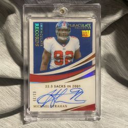 2021 Panini Immaculate Immaculate Records 03/35 Michael Strahan #IR-MS Auto HOF