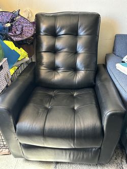 Black leather recliner