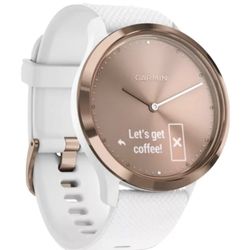 Garmin 010-01850-12 Vivomove HR Sport Smartwatch White Silicone Band - Rose Gold