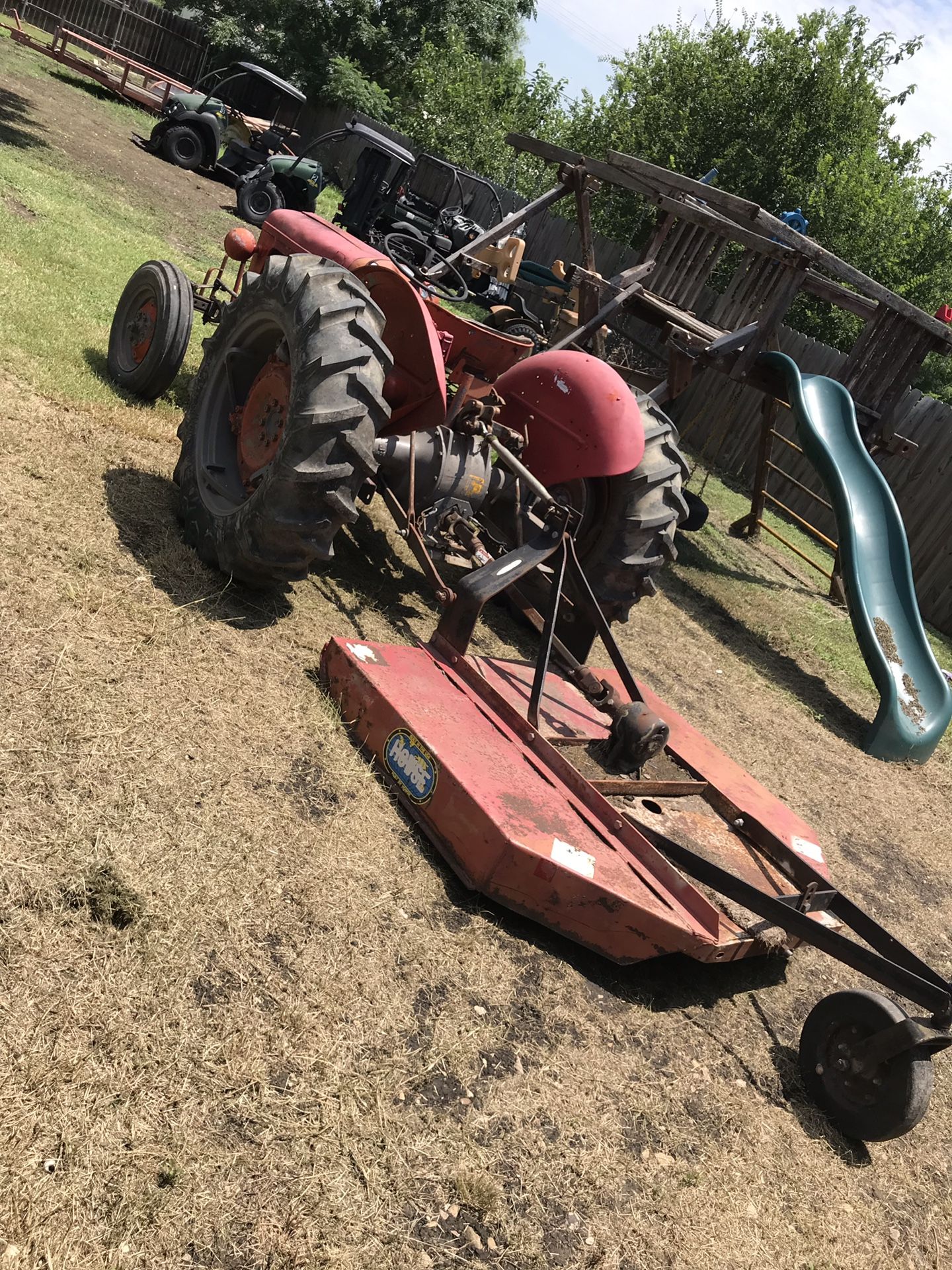 Tractor with shredder