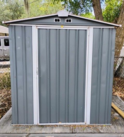 Shed with platform to barter...