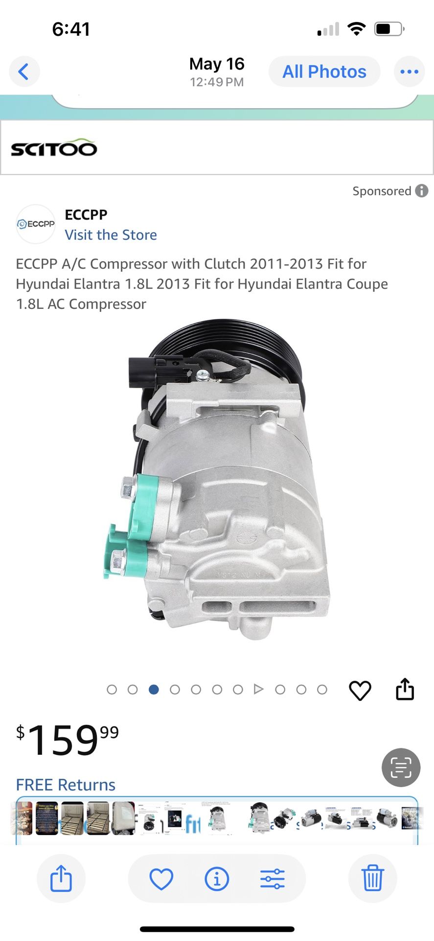 Ac Compressor Fo A Hyundai Elantra 1.8 2011-2013